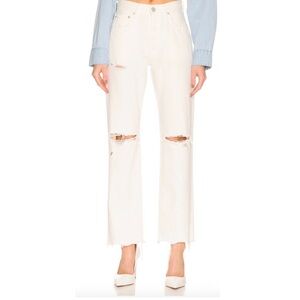 Moussy Vintage Odessa Women's Straight Leg Jeans - White